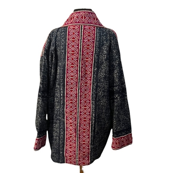 Vintage Handmade Kimono Jacket Embroidered Pattern Double Sided, One Size - Picture 3 of 11